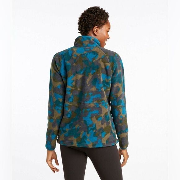 L.L. Bean blue mountain classic camo fleece quarter zip sweater size medium reg - Picture 10 of 10